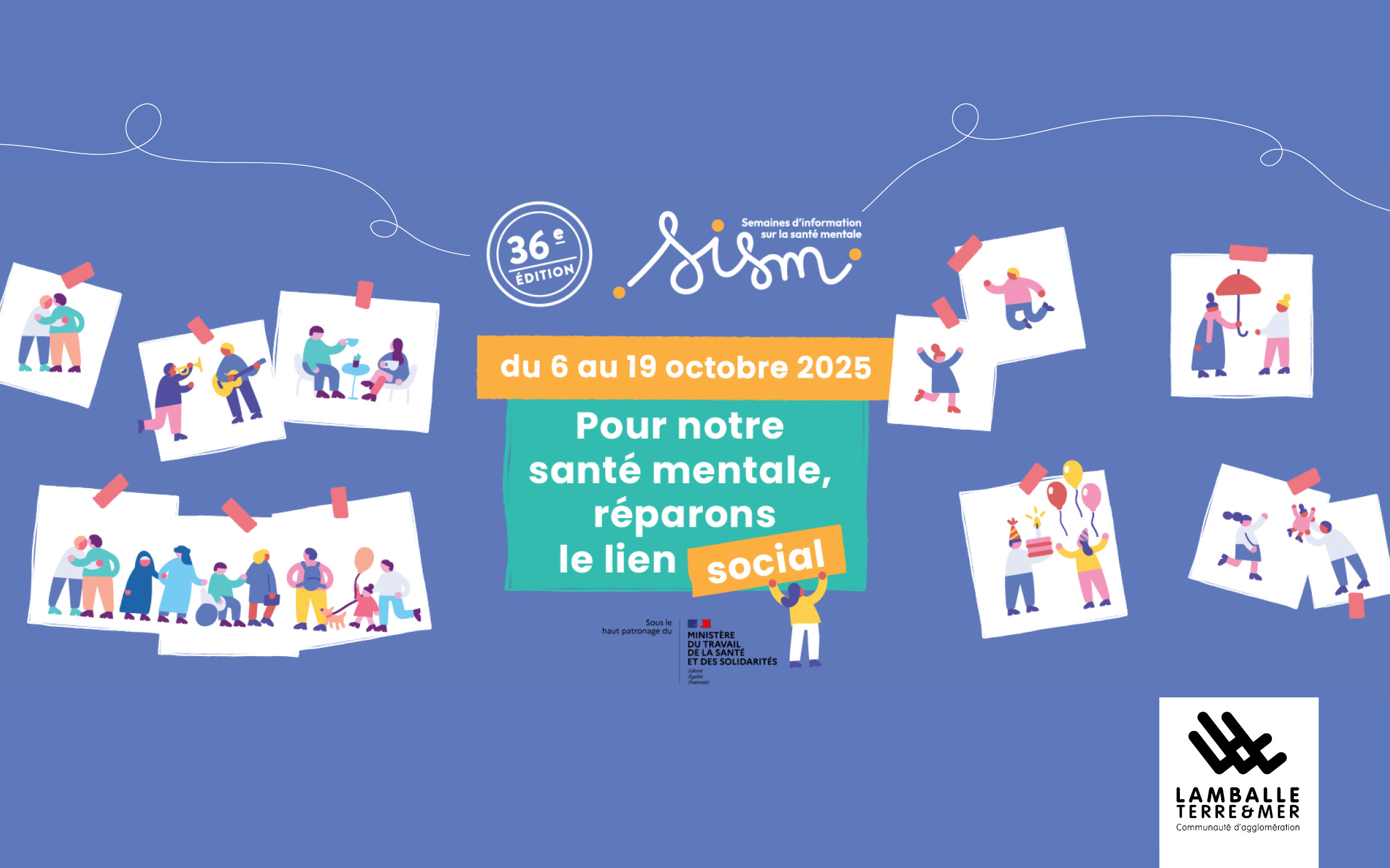 Semaines d'informations sur la santé mentale, du 6 au 19 octobre 2025. Thème : pour notre santé mentale, réparons le lien social