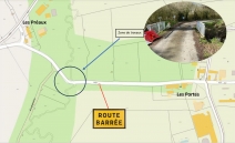 Prolongation de la fermeture à la circulation pour travaux de forage sur la route communale VC6 Les Préaux/Les Portes